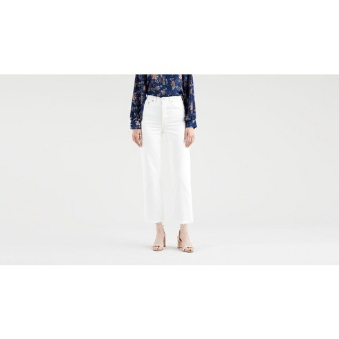리바이스 Levis® 프리미엄 RIBCAGE 스트레이트핏 앵클 화이트진72693-0076