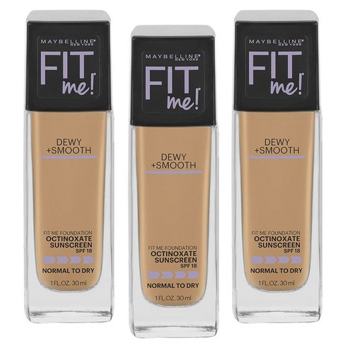 메이블린 핏 미 파운데이션 듀이 + 스무스 옥티녹세이트 노멀 투 드라이 30ml, 3개, 245 Classic Beige