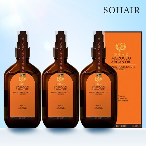 쏘헤어 모로코 아르간오일 리파인드 더블케어 에센스, 100ml, 3개
