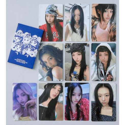 (위버스정품) 뉴진스 How Sweet 포토카드 포카 Newjens Photo card, VER1 [블루] (1SET 포카 10장)