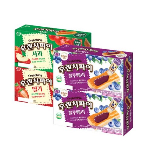 해태 후렌치파이 15입 x 4개 (딸기 사과 감귤마멀레이드), 사과 2개☆B14#02_딸기 2개☆B13#02