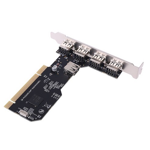 Xzante PCI-USB2.0 확장 카드 데스크탑 PCI-5 USB2.0 480Mbp 허브 NEC 칩 어댑터, 검정
