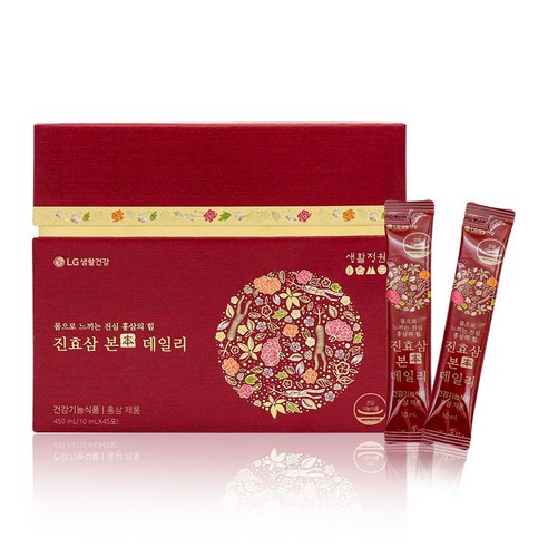 엘지 생활정원 진효삼 본 데일리 45일분 기획세트 홍삼데일리, 1개, 45포 엘지 생활정원 진효삼 본 데일리 45일분 기획세트 홍삼데일리, 1개, 45포