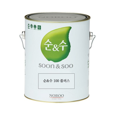 친환경 벽지 벽면 페인트 무광 노루페인트 순앤수100 4L, 블루 프로스트, 1개, 4000ml