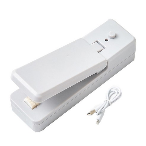 자기흡입 간식 봉인기 USB 충전 밀봉기 소형 미니 플라스틱 휴대용 비닐봉지 봉인, white
