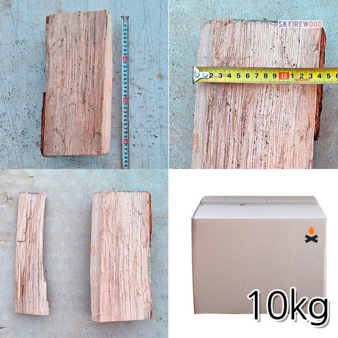 굵은 참나무장작 난로용 대형 30cm x 15cm 박스 10kg, 1개