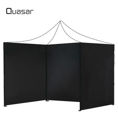 캐노피 그날막 모기장 QUASAR 3x3m(10x10Ft) 접이식 천막 Pergola 구조 전망대 캐노피 텐트 야외 개폐식, 06 black side walls