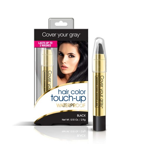 커버유어그레이 헤어 컬러 터치 업 워터프루프 2.9g, Black, 1개