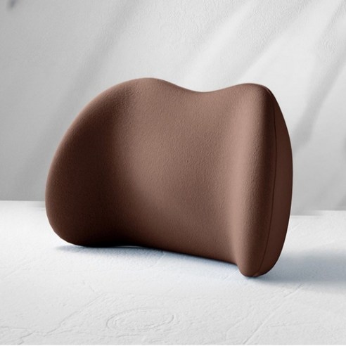 HwaDon 차량용 고급 메모리폼 허리쿠션, 2개, 브라운