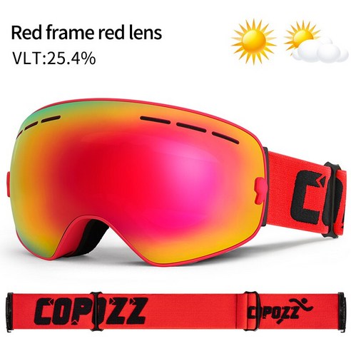 [ZQ] Copozz 브랜드 전문 스키 고글 더블 레이어 렌즈 안티 안개 Uv400 큰 스키 안경 스키 스노우 보드 여자 스노우 고글, 고글 전용, 하나
