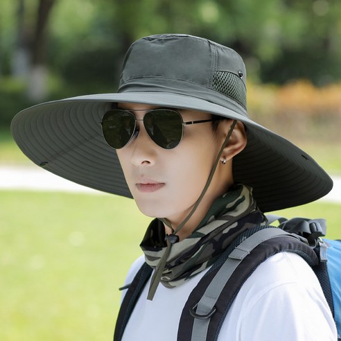 DFMEI 선캡 남성 여름 캡 모자 선캡 야외 여름 캡 모자 자외선차단 모자, DFMEI 솔리드 밀리터리 그린