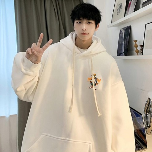 투니스 남성 아메리칸 단색 터틀넥 하프 집업 후드티