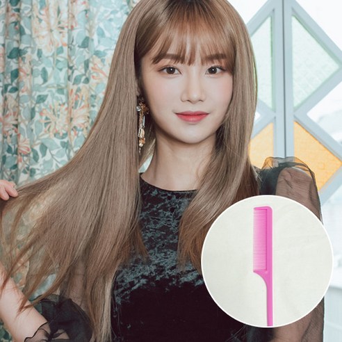 가발매니아 조이 68cm 더 썸 위그 통가발 (하이소프트사)+가발망1개+꼬리빗 1개, 카키베이지(뿌염)