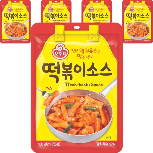 오뚜기 진한 멸치육수로 맛을 낸 떡볶이소스, 180g, 5개
