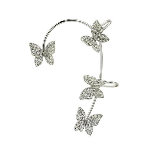클립 귀걸이 나비 금속 반짝이는 우아한 귀 커프 클립 여자 보석 선물