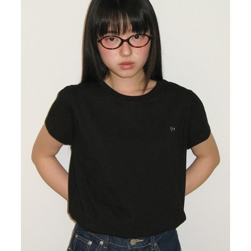 Tシャツ・カットソー RONRON PUFF SHIRRING SHORT SLEEVE T SHIRT BLACK RR25BST4205B RONRON PUFF SHIRRING SHORT SLEEVE T SHIRT BLACKRR25T4205BK