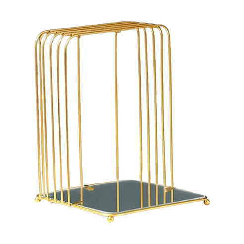 중공 황금 철 예술 침실 탁상용 전시 향수를 위한 대용량 메이크업 선반, 7.67x7.67x10.43inch, 정사각형
