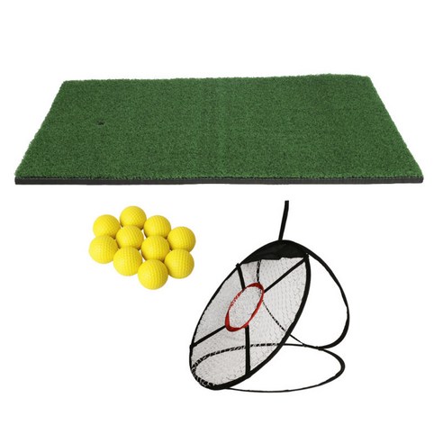 휴대용 24" 골프 훈련 치핑 네트 + 타격 매트 + 10 PU 폼 골프 공, 설명, 설명