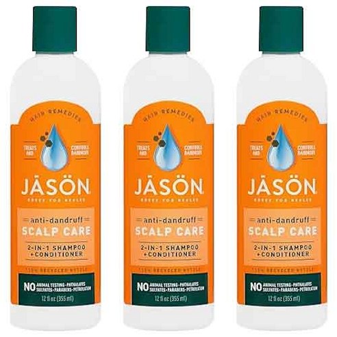 제이슨네츄럴 비듬 완화 트리트먼트 샴푸 + 컨디셔너, 355ml, 3개