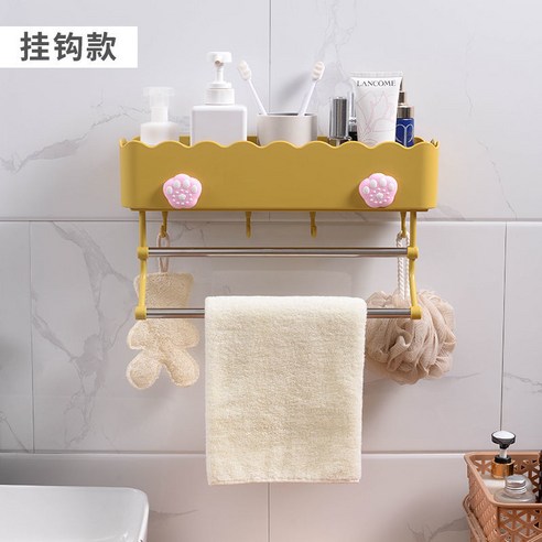 세탁소 선반 화장실 벽 욕실 펀치 면제 다기능 벨트 수건걸이 주방 수납대 cm 네이비 벨트 [수건대 개 개 벨트] 세트, 간편한 [수건대와 고리 없음] 1세트, 노랑, 황색