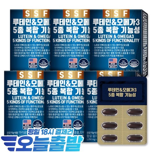 순수식품 루테인 오메가3 6박스(180캡슐) 6개월분, 30정, 6개