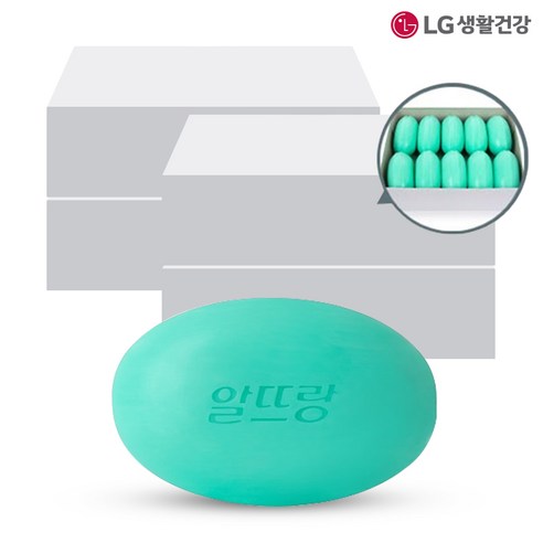 LG생활건강 알뜨랑비누 130g 그린 화이트 목욕비누, 20개입