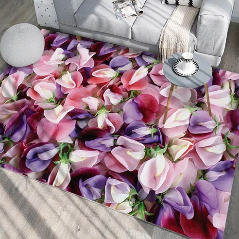 로맨틱 발렌타인 데이 3D 인쇄 카펫 핑크/레드 로즈 꽃 웨딩 장식 카펫 거실 침실 지역 깔개 홈 매트, {"크기":"40x60cm"}, Style 11