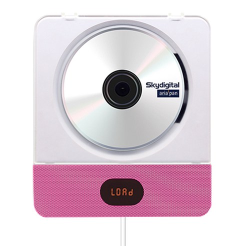 스카이디지탈 아리아판 벽걸이 블루투스 CD 플레이어 2 + 스탠드 거치대, 핑크