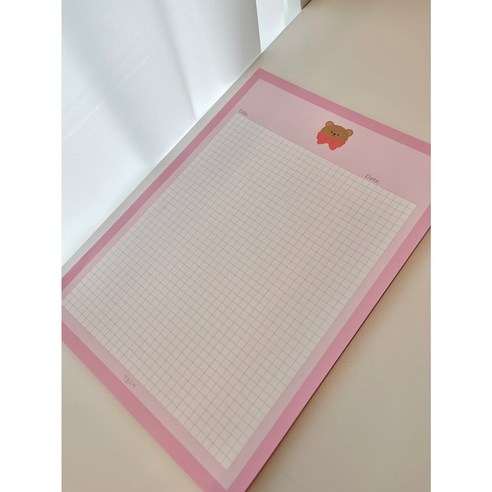 대떡메 100G 아름드리 프리미엄 용지 공부 노트 B5 공시생 모눈노트, 3매, 핑크
