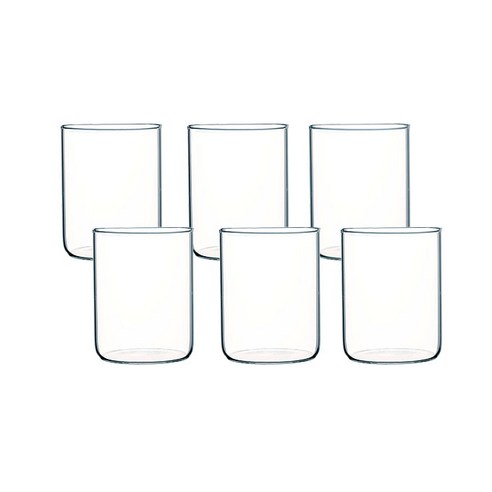샤르망 홈카페 투명 내열유리컵, 6개, 내열일자컵 220ml