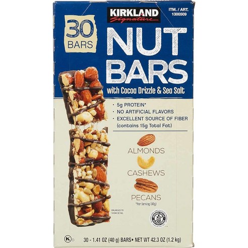 Kirkland Signature Nut Bars 커클랜드 시그니처 너트 바 40g 30개입 2팩, 2개, 1.2kg