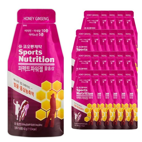 코오롱제약 퍼펙트 파워젤 꿀홍삼, 24개, 40g