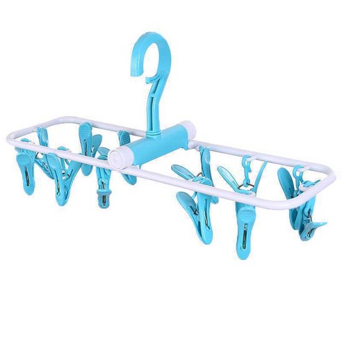 휴대용 크리 에이 티브 Windproof 플라스틱 12 클립 Foldable 옷 걸이 속옷 양말 랙 미끄럼 방지 건조 클립 가정 용품, G6-2