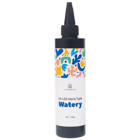 200g UV LED Resin 대용량 고투명 네일 & 공예용 Resin 아트, 저점도 200g, 1개