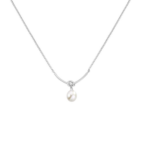 S925 천연 담수 진주 펜던트 목걸이