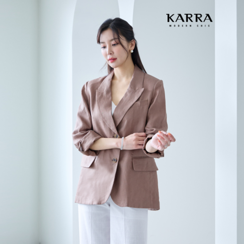 카라 KARRA 88까지 린넨플레인자켓 A4S0969 린넨자켓