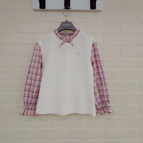 [레노마키즈] 봄 가을 여아 체크 레이어드 티 R2213T103