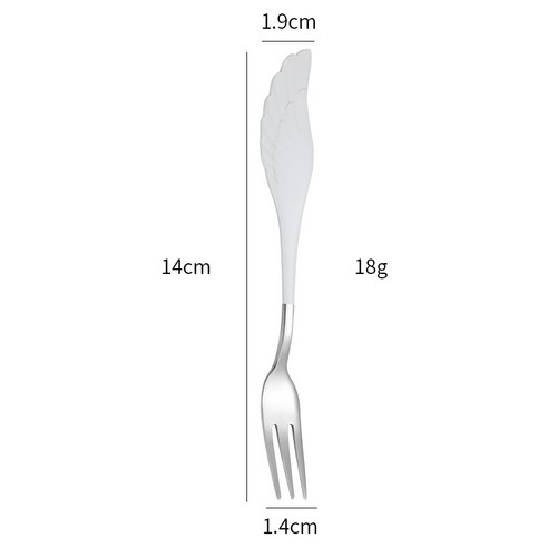 신형 304 스테인리스 스틸 아이스 스푼 23cm 믹서 스푼 긴 손잡이 꿀 스푼 조정 스푼, 백은 날개 포크