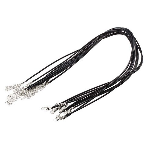 10x 가죽 밴드 칼라 2mm 목걸이 목걸이 + 걸쇠