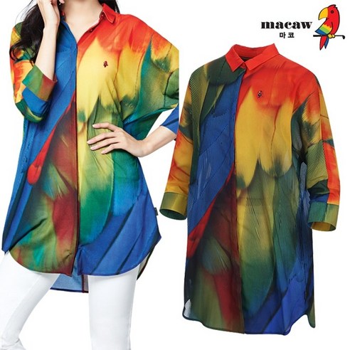 골프원피스 (여성)컬러풀나염패턴롱블라우스_MKW2WS02 Best Top3