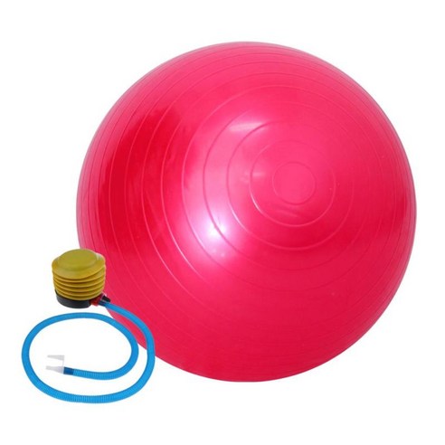 펌프가 있는 55cm 근력 운동 안정성 요가 공, 핑크, PVC