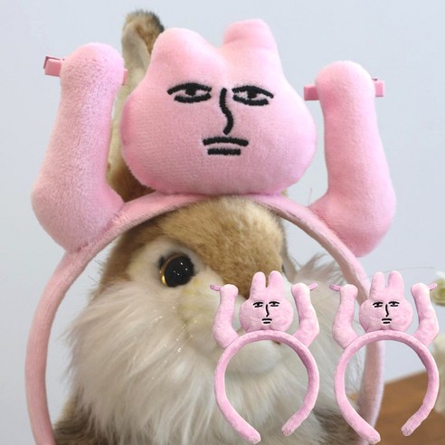 낭만파티 귀여운머리띠 캐릭터머리띠 엄근진토끼 머리띠, 2개
