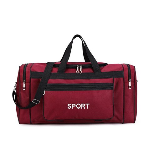 [SW] 남자를위한 스포츠 휘트니스 가방 야외 체육관 핸드백 메신저 다기능 여행 교육 대용량 어깨 가방, Red