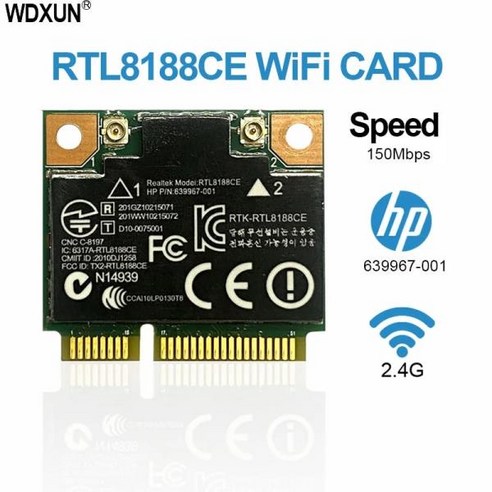 Realtek 무선 와이파이 카드 RTL8188 에이서 아수스 도시바 150mbps 하프 미니 Pci-e 노트북 네트워크 모뎀 ...
