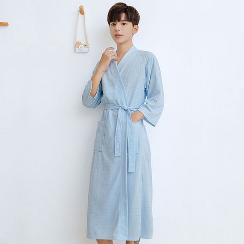 DFMEI-Y 봄 여름 가을 겨울 수건 빨간색 확장 잠옷 여성 미용실 간단한 남자 봄, 2XL, DFMEI 라이트 블루 남성