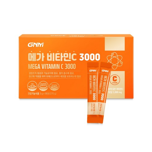 [1박스당 3개월분] GNM 메가 비타민C 3000, 3g, 90개