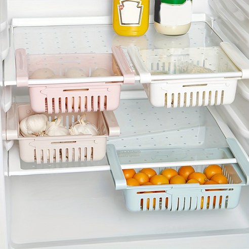 메이트몰 냉장고 틈새 수납 슬라이딩 선반, 4개, 화이트