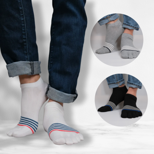 노블삭스 남성 스니커즈 발가락양말 5켤레 국산 쫀쫀한 순면