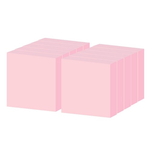 요랜드 파스텔 점착메모지 76 x 76mm 정사각형, 핑크, 10개