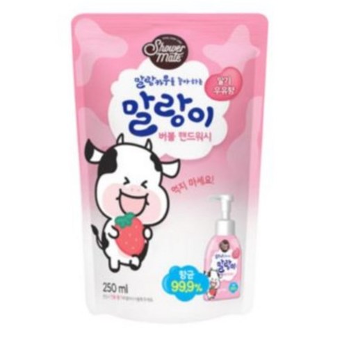 샤워메이트 말랑카우 핸드워시 리필, 250ml, 4개